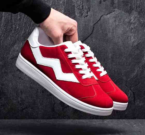 Кросівки Чоловічі Червоні Замшеві (розміри: 42,43,44,45) — 793 Дніпро