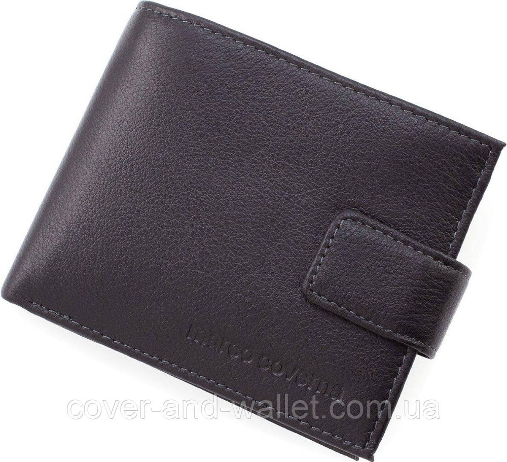 Якісне чоловіче шкіряне портмоне на магніті невеликого розміру Marco Coverna 128А Київ - фото 18