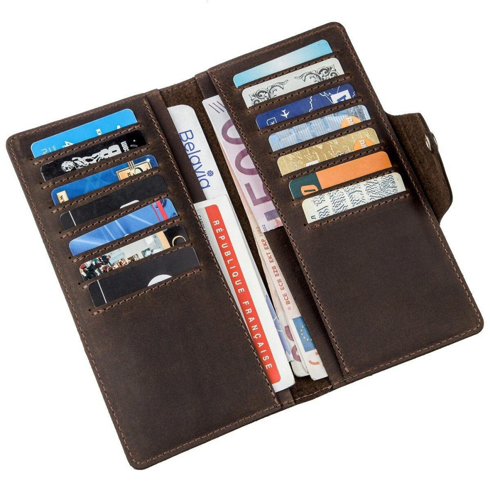 Бумажник мужской из винтажной кожи SHVIGEL 16169 Коричневый Киев - изображение 2