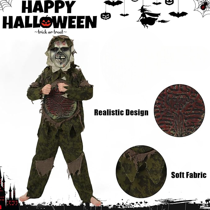 Костюм зомби для мальчика 7-8 лет 122-128см страшный детский карнавальный образ на Хэллоуин маскарад Halloween Киев - изображение 2