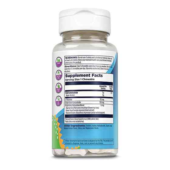 L-теанин для детей KAL Relax-a-Saurus 30 жев таб виноградный Киев