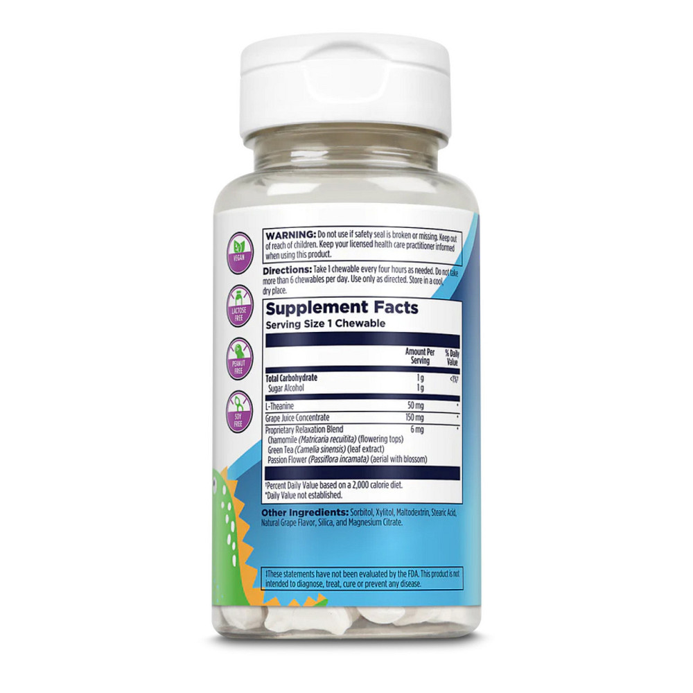 L-теанин для детей KAL Relax-a-Saurus 30 жев таб виноградный Киев - изображение 2