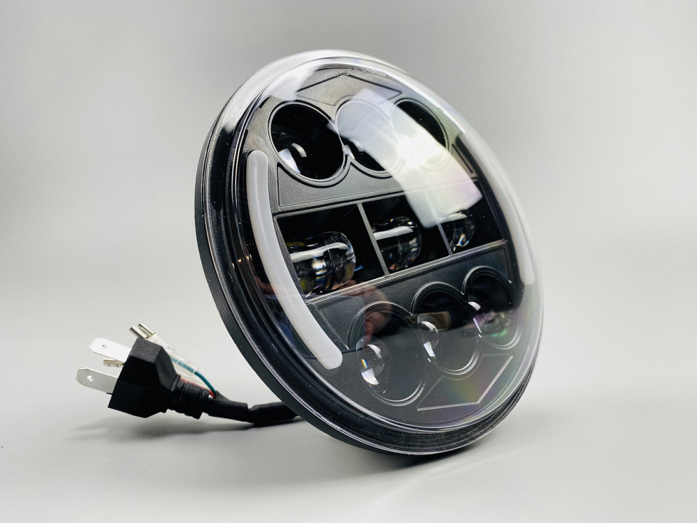 Універсальна світлодіодна фара, проектор ближнього/дальнього світла DRL жовтий сигнал повороту для мотоцикла Мукачево - фото 3