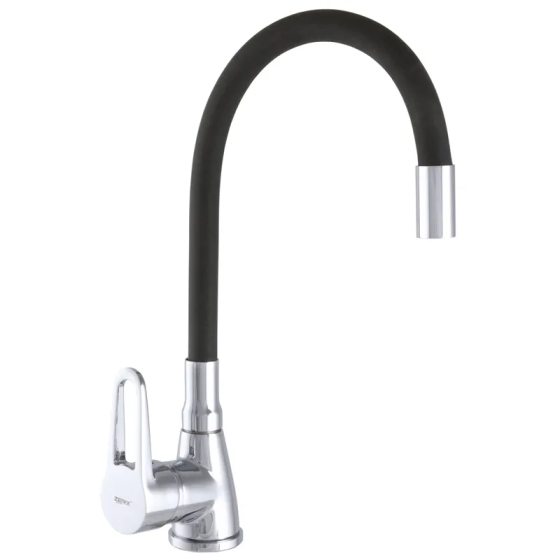 Змішувач для кухні Zerix SOP7 045 з чорним гнучким виливом   ( ZX2662 ) 23061 Харків