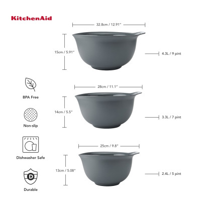 Миска KitchenAid Coreline, набір 3 шт, сірий (KQG175OSCGG) Винница - изображение 3