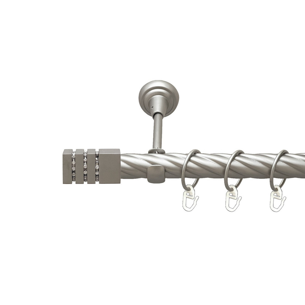 Карниз Orvit Ацтека металевий однорядний відкритий скручена труба кільце металеве Сатин 25 мм 240 см Львов - изображение 1