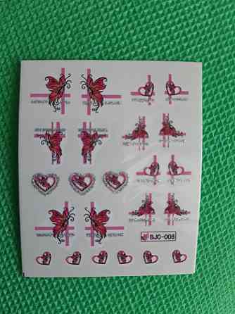 Наклейки для ногтей бабочки и сердечка - размер стикера 6*5см, инструкция по применению есть в описании товара Киев