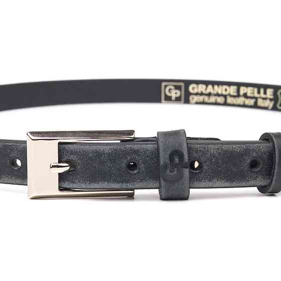 Женский ремень из натуральной кожи в винтажном стиле Grande Pelle 21444 Черный Киев