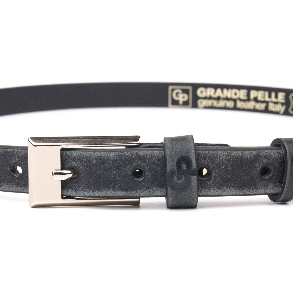 Женский ремень из натуральной кожи в винтажном стиле Grande Pelle 21444 Черный Киев - изображение 5