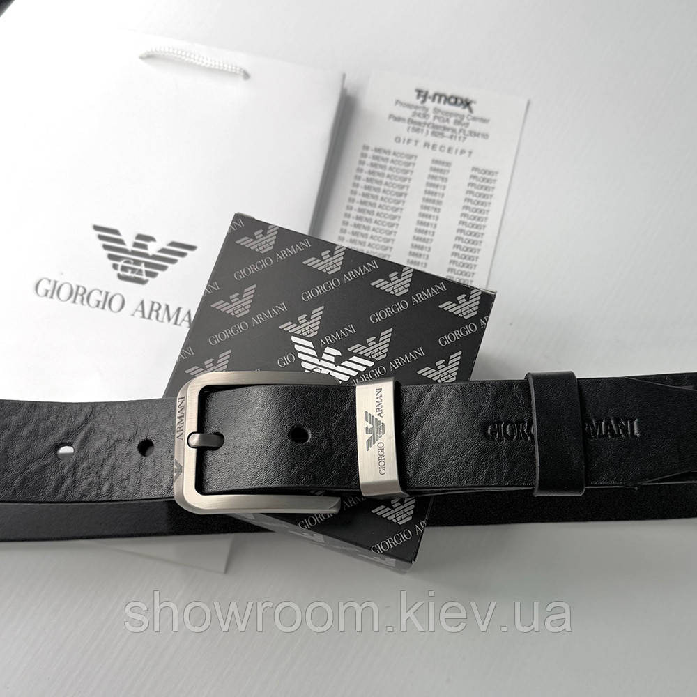 Мужской кожаный брендовый ремень GA (301) Киев - изображение 5