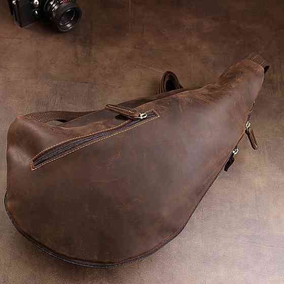 Кожаная мужская винтажная сумка через плечо Vintage 20373 Коричневый Киев