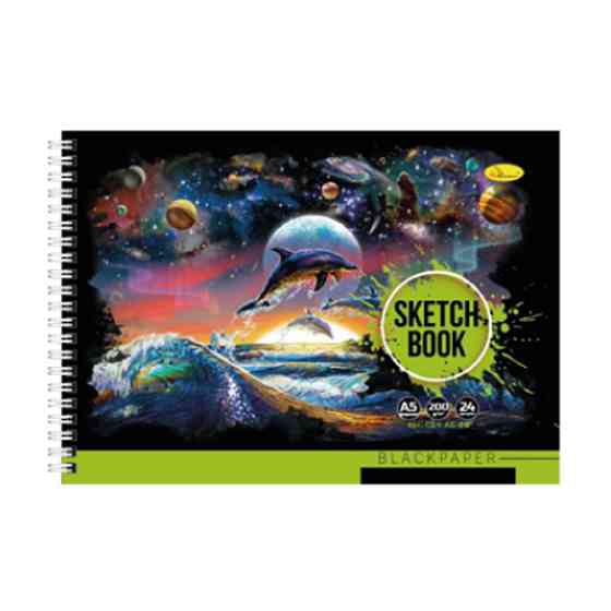 Скетчбук BLACK СББ-А5-24 А5, 24 листа Dolphin Винница