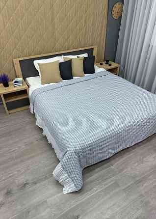 Покривало Dakota Fringe ЄВРО 200х230 см колір блакитний з білим (85-192) Київ
