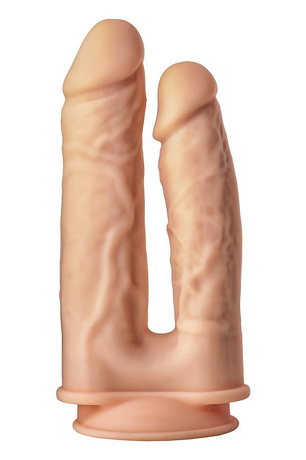 Фаллоимитатор двойной на присоске Dream ToysReal Love, термоактивный, бежевый Sex Aura Киев - изображение 6