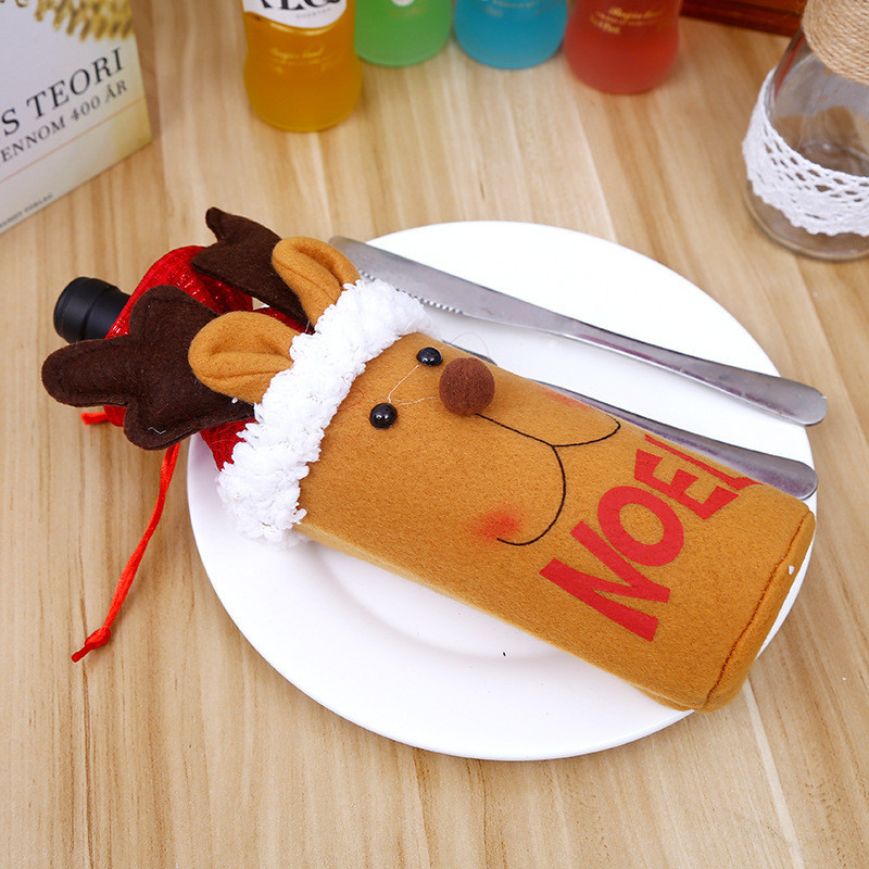 Новогодний декор на бутылку Олень 25 на 13 см разноцветный Киев - изображение 12