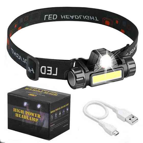 Налобний LED ліхтар акумуляторний BL-8101 XPE+COB SBR Київ