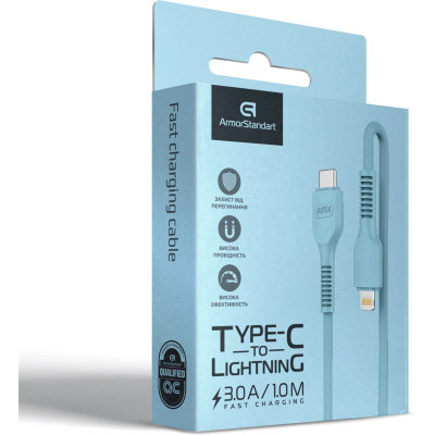 Дата кабель USB-C to Lightning 1.0m AR88 3A Blue Armorstandart (ARM65288) Вінниця - фото 4