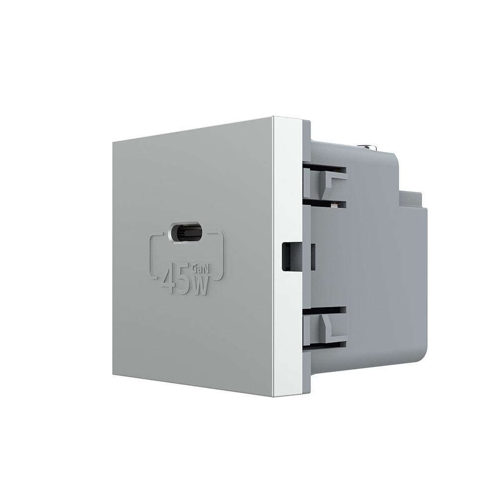 LIVOLO USB Type-C розетка LIVOLO, PD 45W, Power Delivery, швидка зарядка, сіра, модуль (VL-FCUC Коломия - фото 4