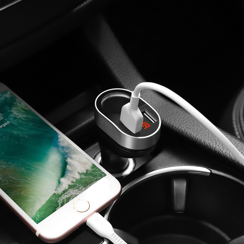 Зарядний пристрій для авто HOCO Z29 з цифровим дисплеєм чорний Київ - фото 2