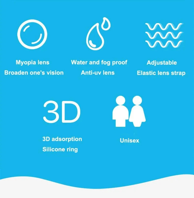 Окуляри для плавання з противозапотіваючими лінзами та UV-захистом, силіконові, водонепроникні, з регульованим ремінцем Миколаїв - фото 3