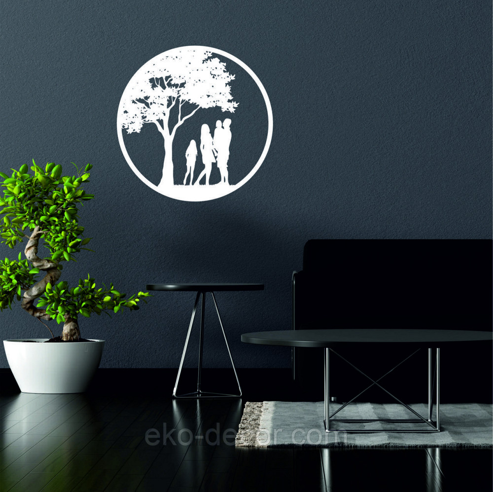 Декоративне настінне Панно «Родина», Декор на стіну 90*90 см, Білий Київ - фото 6