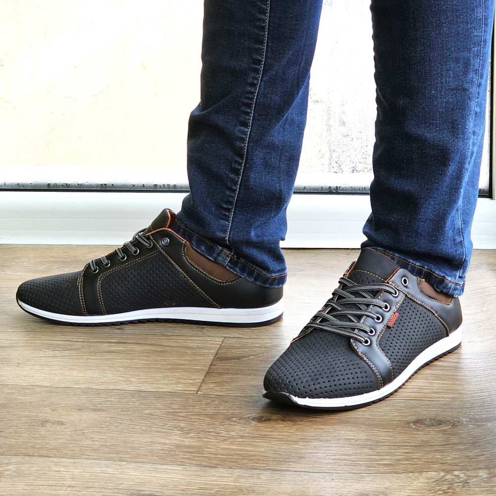 Мужские Мокасины Летние Кроссовки Сеточка Черные (размеры: 40,41,42,43,44,45) Видео Обзор - 14-1 Днепр - изображение 6