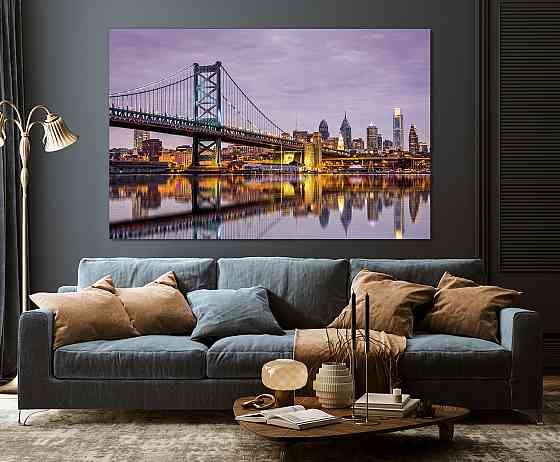 Картина полотно у вітальню / спальню  Міст Філадельфія   MLP_384 ( 60х30см ) Київ
