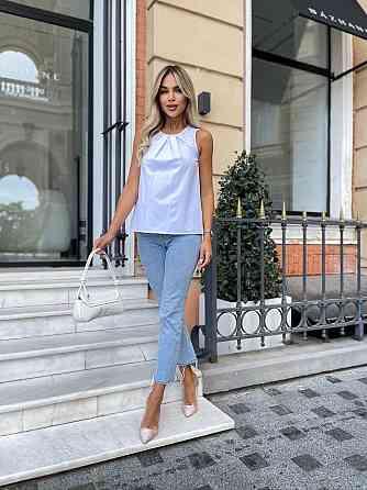 Жіноча літня блуза "Shimmy"оптом | Норма і батал | Розпродаж моделі Білий, 50-52 Київ