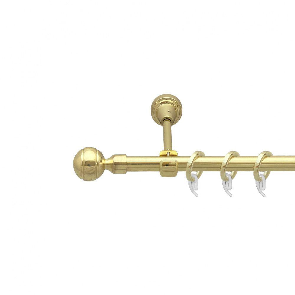 Карниз Orvit Паола металевий однорядний відкритий гладка труба кільце фасонне металеве  Золото 16 мм 200 см Львов - изображение 1