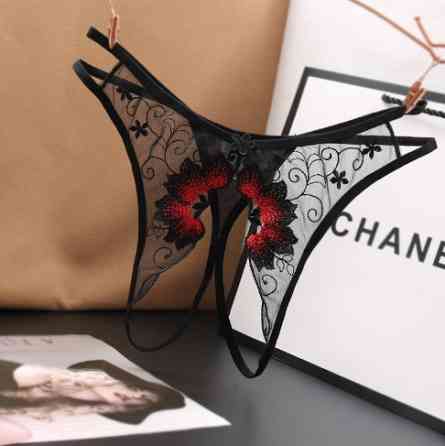 Еротичні труси жіночі з розрізом універсальний чорний Київ