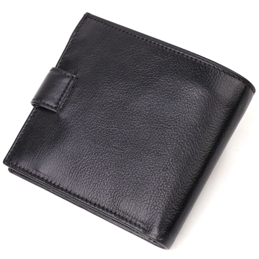 Зручний чоловічий гаманець з натуральної гладкої шкіри CANPELLINI 21877 Чорний Київ - фото 2