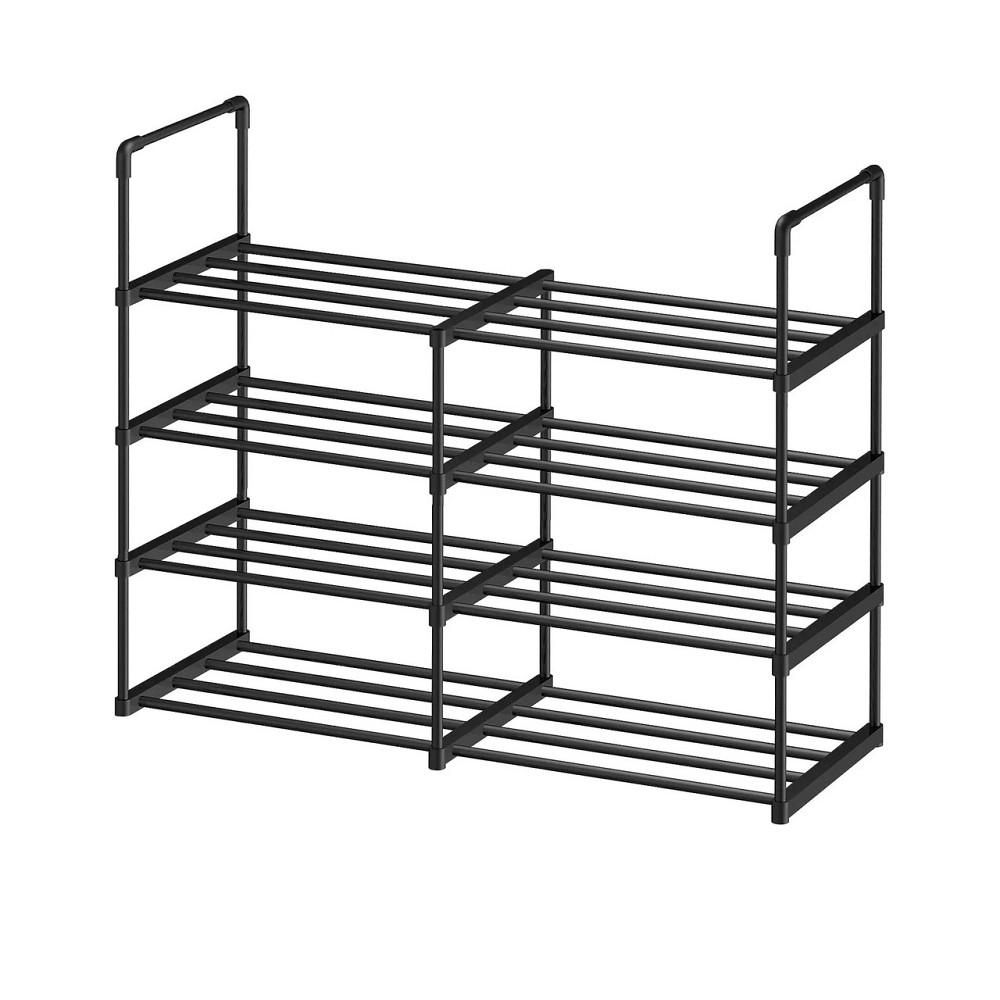 Модульна поличка для взуття, чорний органайзер на 4 полички для прихожої 85x72x28 см Чорна Кам'янець-Подільський - фото 1