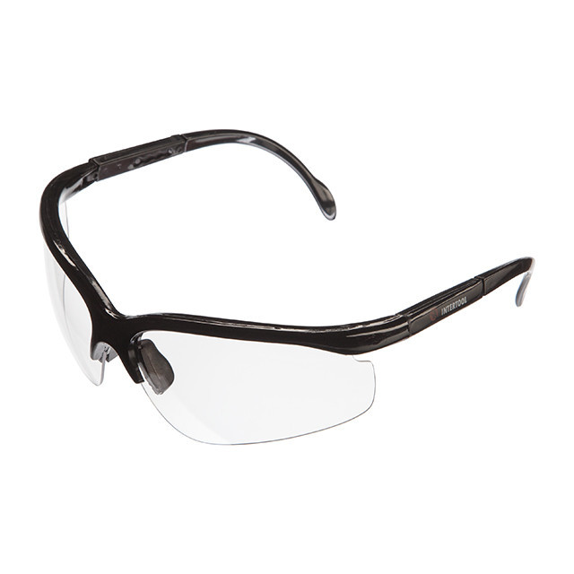 Окуляри захисні, прозорі, лінзи полікарбонат, заушники полікарбонат чорні, захист від удару, оптичний клас 3 INTERTOOL SP-0089 Київ - фото 3