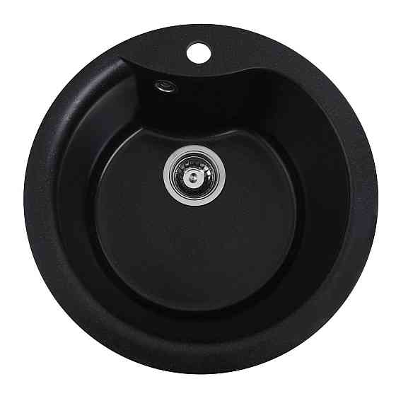 VALESO Гранітна мийка для кухні VALESO TURAS 480 матова Чорний металік Коломыя