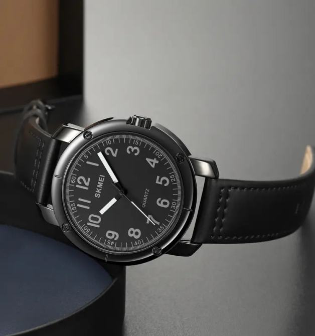 Класичний наручний чоловічий годинник Skmei 1987 Чорний Київ - фото 4
