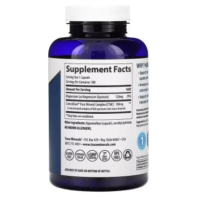 Мінерали Trace Minerals Гліцинат магнію, 120 мг, Magnesium Glycinate, 180 капсул (TMR-00815) Вінниця - фото 2