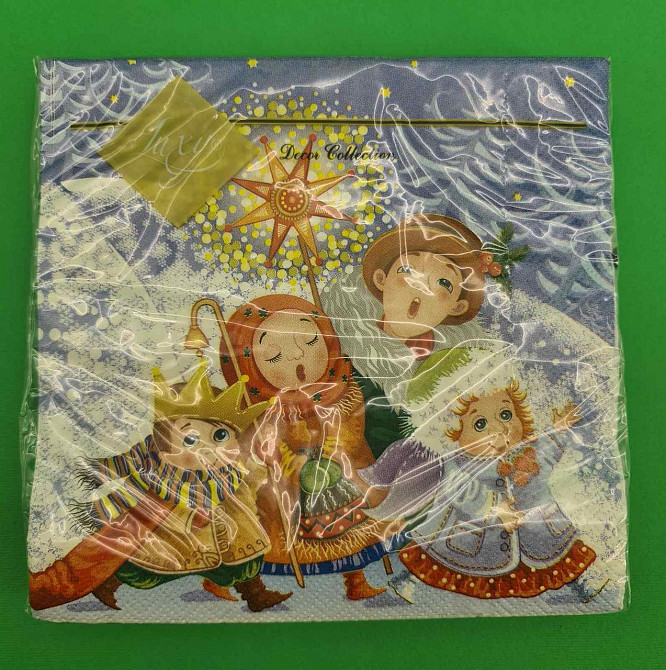 Новогодняя бумажная салфетка (ЗЗхЗЗ, 20шт) LuxyНГ Вечерние колядки(1229) (1 пачка) Харьков - изображение 4