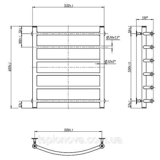 Полотенцесушитель Камелия 500х600 Черновцы