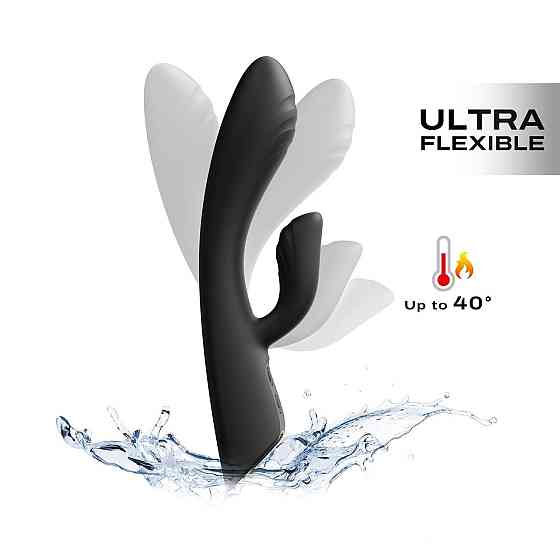 Вибратор-кролик с подогревом Dorcel FLEXI RABBIT BLACK, гибкий ствол Sex Aura Киев