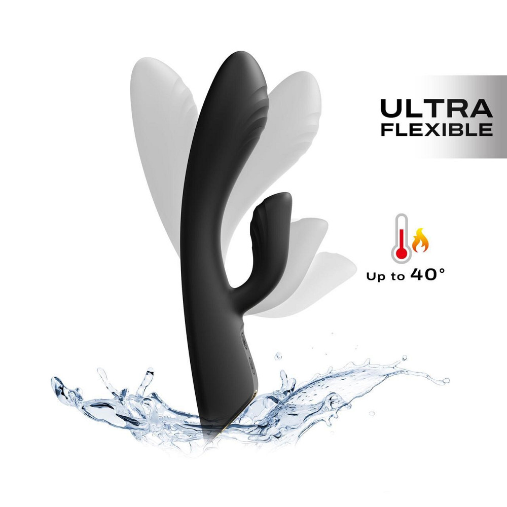 Вибратор-кролик с подогревом Dorcel FLEXI RABBIT BLACK, гибкий ствол Sex Aura Киев - изображение 1