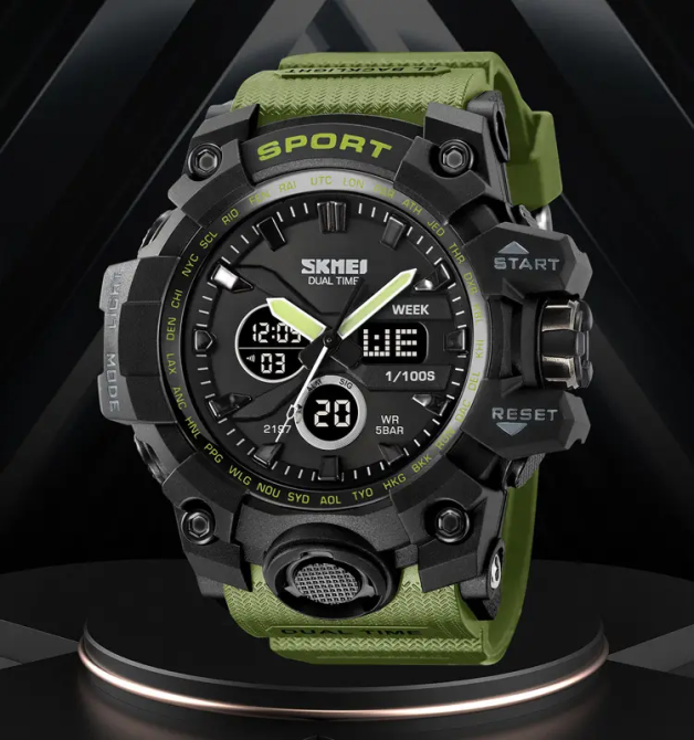 Часы мужские наручные спортивные Skmei 2197 Зеленый Винница - изображение 7