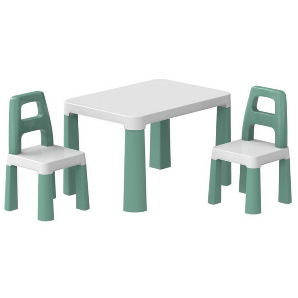 Детский стол с двумя стульями 0440TXK бело-зеленый Винница - изображение 1