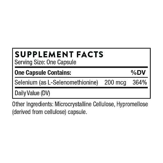 Селен (селенометіонін) Thorne Selenium 200 mcg 60 капс Київ