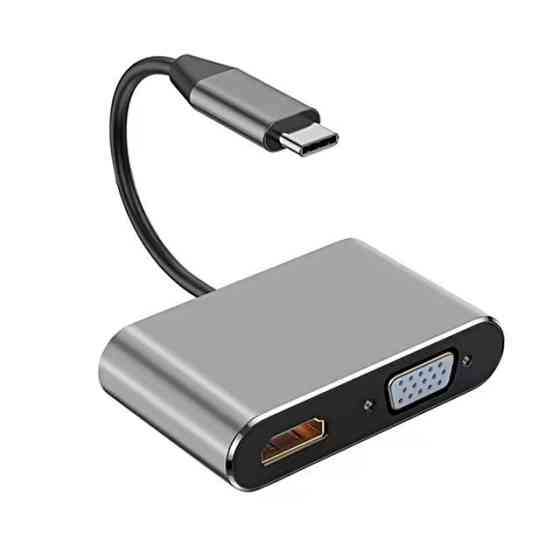 Концентратор Type-C 4 в 1, адаптер type-c 3.0 до 4K HDMI HDTV, VGA USB 3.0 PD, розгалужувач швидкої зарядки Запорожье