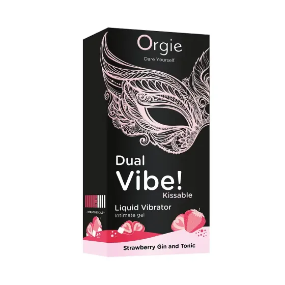 Рідкий вібратор Orgie - Dual Vibe! Strawberry Gin & Tonic Kissable Liquid Vibrator (15 мл) Львів