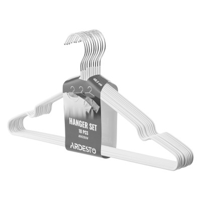 Плічка Ardesto Металеві з ПВХ покриттям Білі 40.5 см 10 шт. (ARHC2810W) Вінниця - фото 2