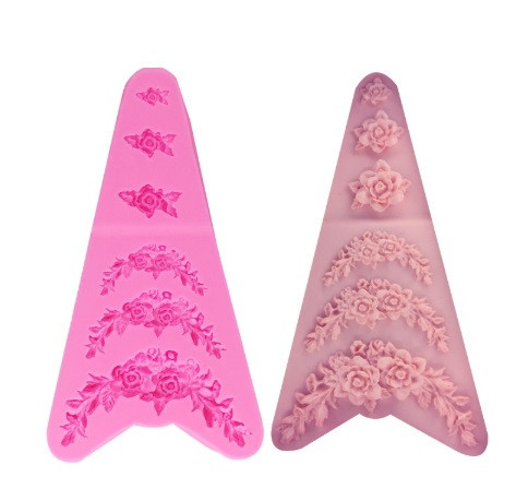 Молд силиконовый Розы 132 на 60 мм розовый Киев - изображение 4