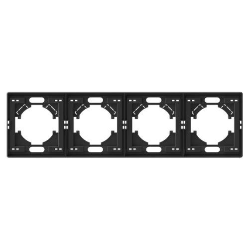 Рамка вугільно-чорна на 4 місця горизонтальна VIDEX NOTA (VF-NT-FR4H-BL) Житомир - фото 1