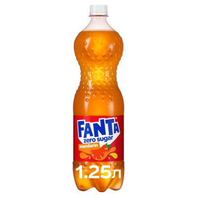 Напій Fanta Zero Sugar Безалкогольний сильногазований соковмісний Мандарин 1.25 л (5449000323781) Вінниця - фото 1