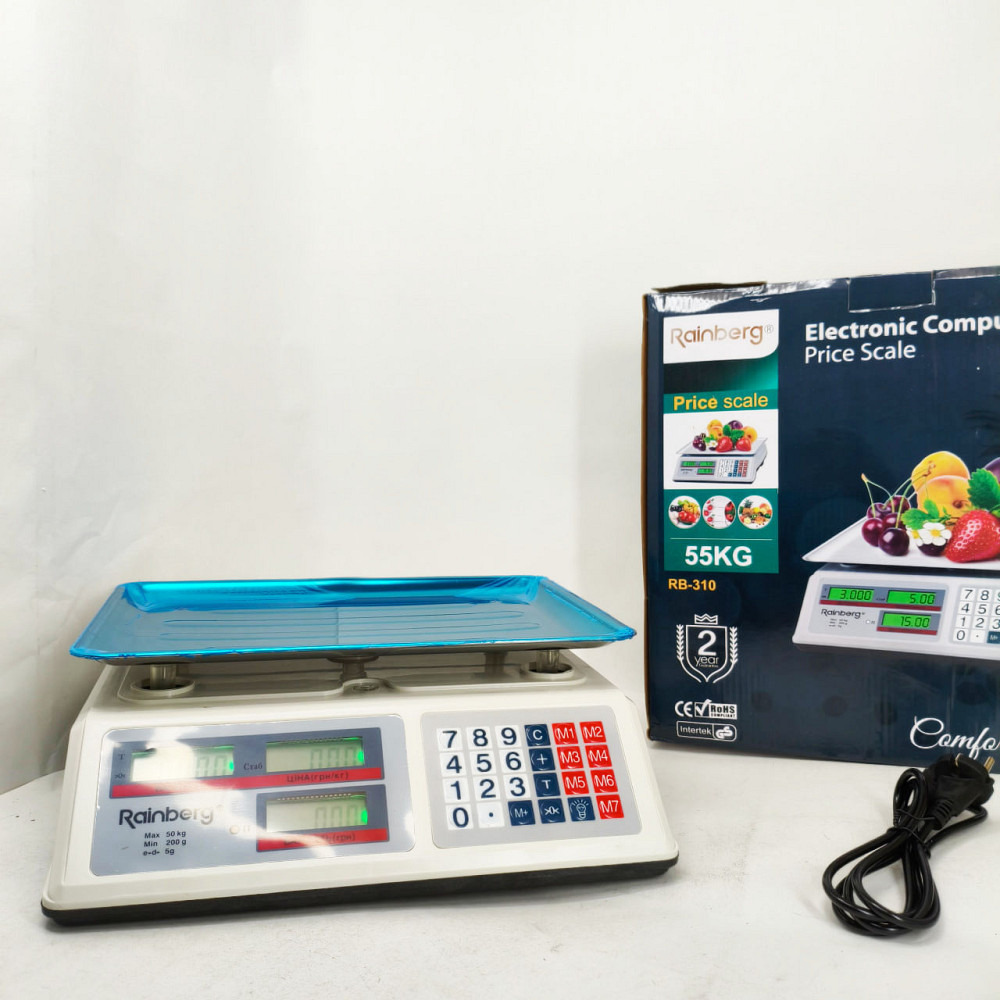 Весы электронные торговые весы до 55 кг Rainberg RB-310 55кг, Весы для продуктов для склада JP-41 Львов - изображение 7
